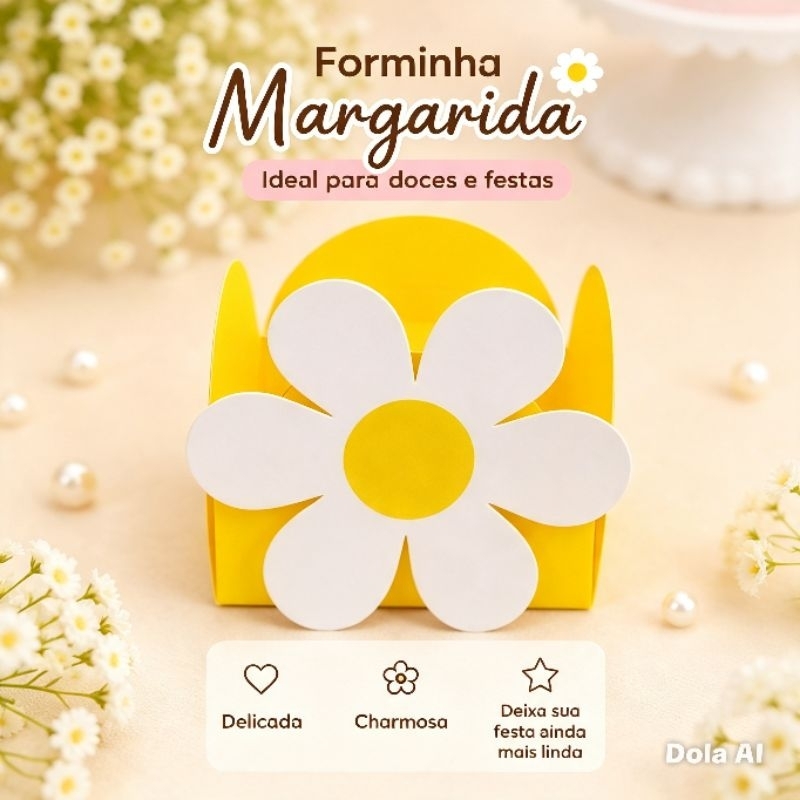 Forminhas 4 pétalas Margaridas para Doces / Aniversário / Casamento e Decoração de festa / Forminha flor para brigadeiro
