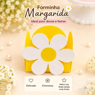 Forminhas 4 pétalas Margaridas para Doces / Aniversário / Casamento e Decoração de festa / Forminha flor para brigadeiro