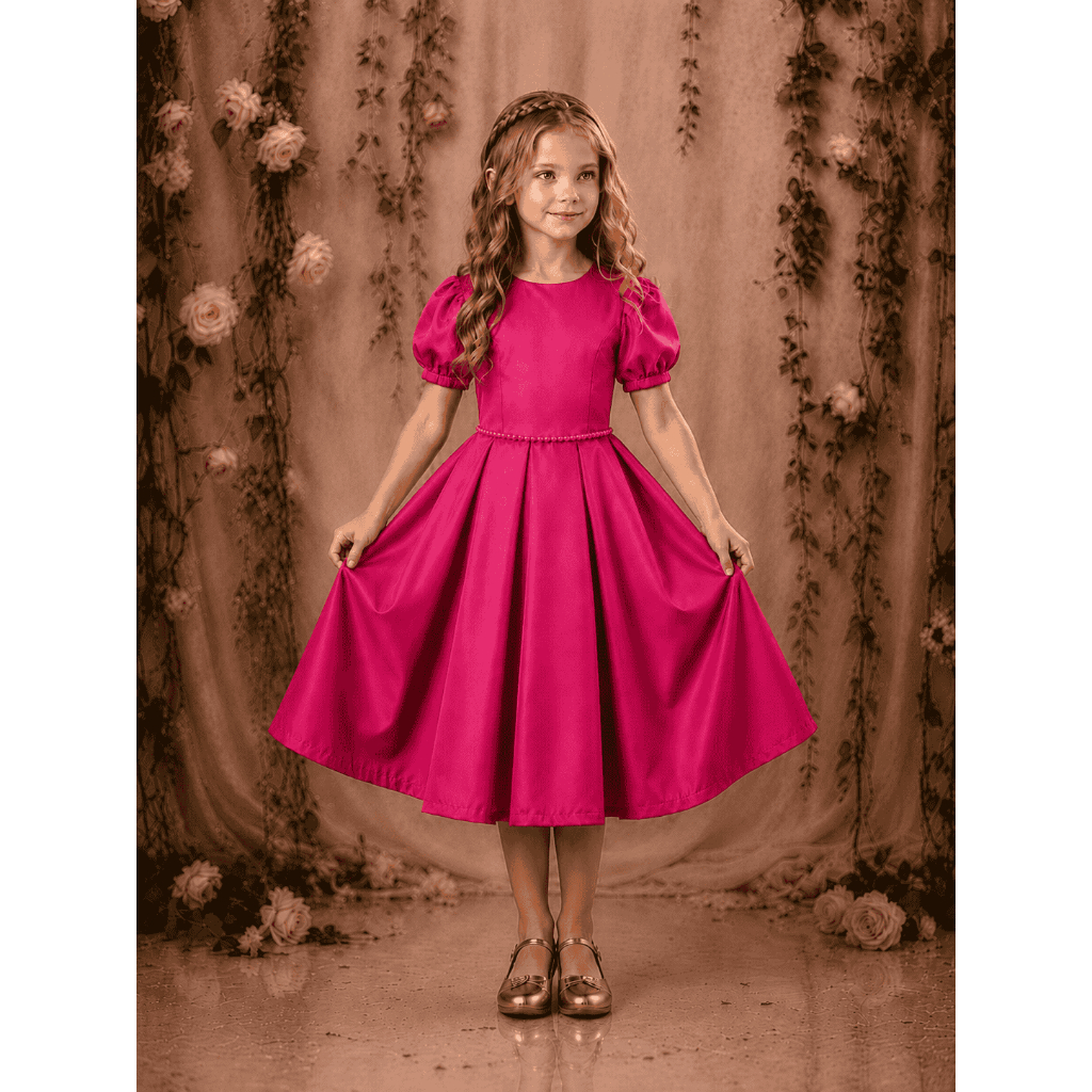Vestido Roupa Infantil Juvenil Menina Moda Feminina Casamento Festa Natal Blogueira Pérola Rodado Formatura Batizado