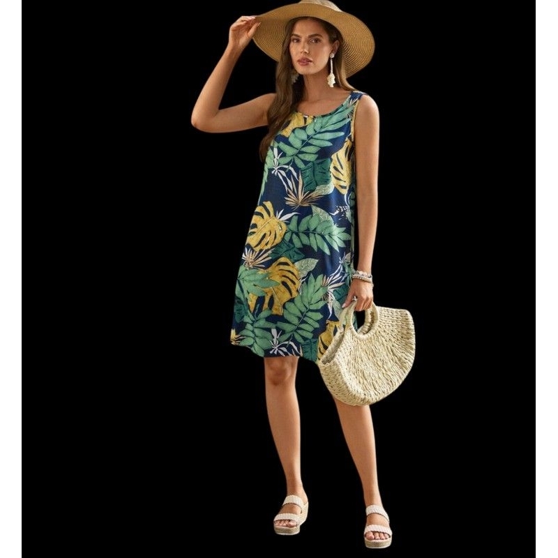 Vestido Feminino Regata Liganete Malha Fria Verão Soltinho Fresquinho Estampado