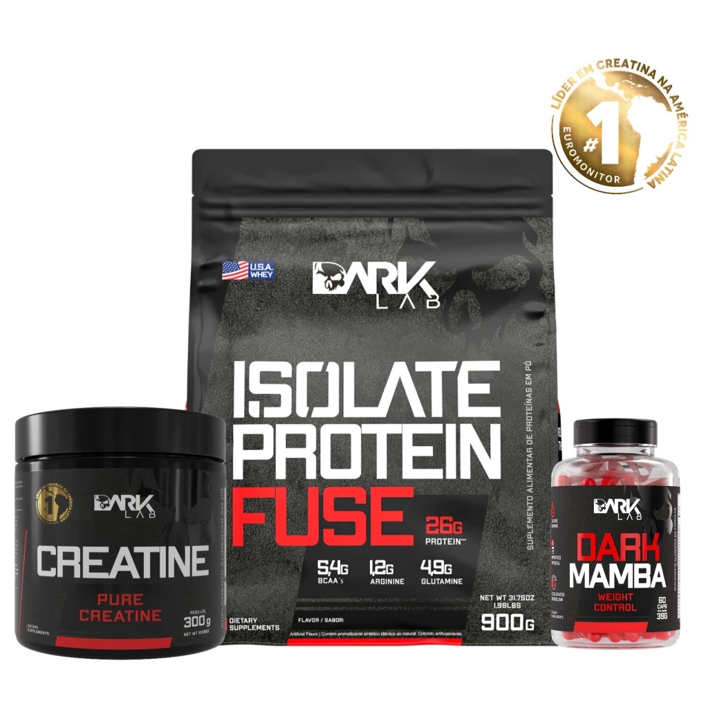 Kit Whey Isolate 900g + Creatina 300g + Dark Mamba | Emagrecimento e Definição