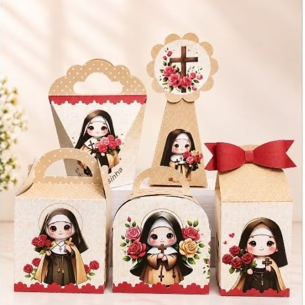 Caixinhas Santa Terezinha- kit Caixinhas Personalizadas para decoração e lembrancinhas Aniversario