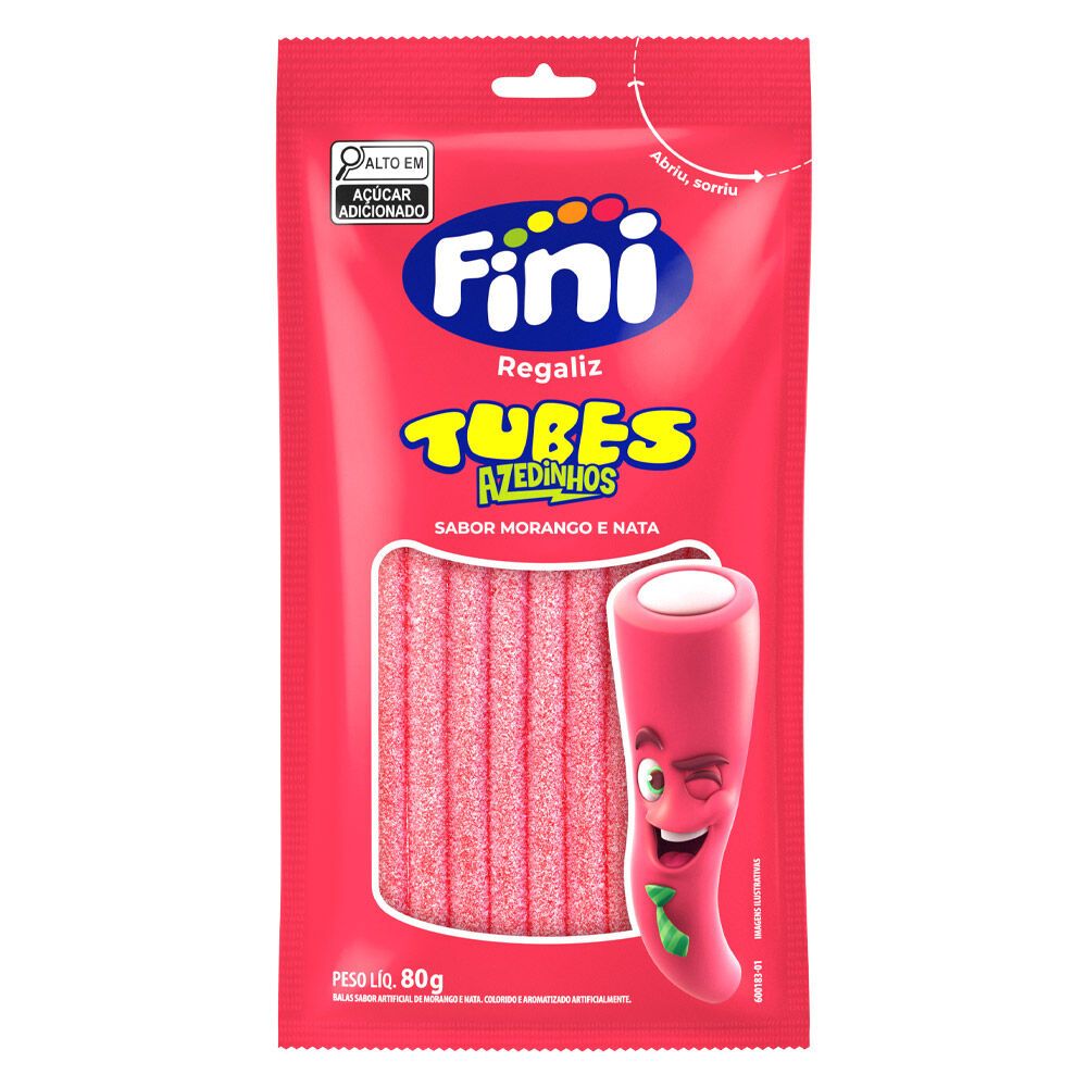 Tubes Morango Azedinho 80g - Fini