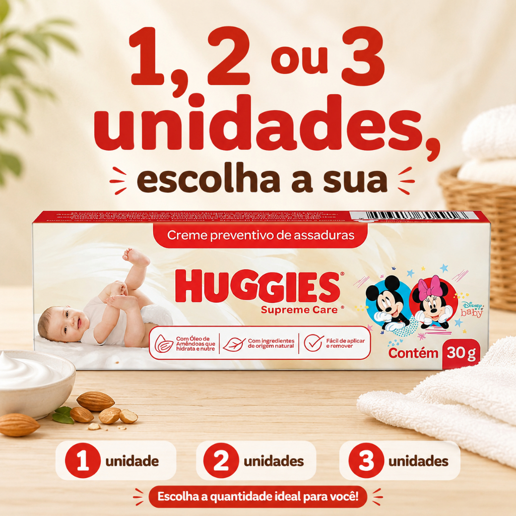 Creme Preventivo de Assaduras Disney Baby Huggies Supreme Care Caixa 30g
