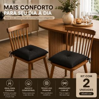 2 assentos de cadeira Decorativa Almofadas Futon 40x40cm