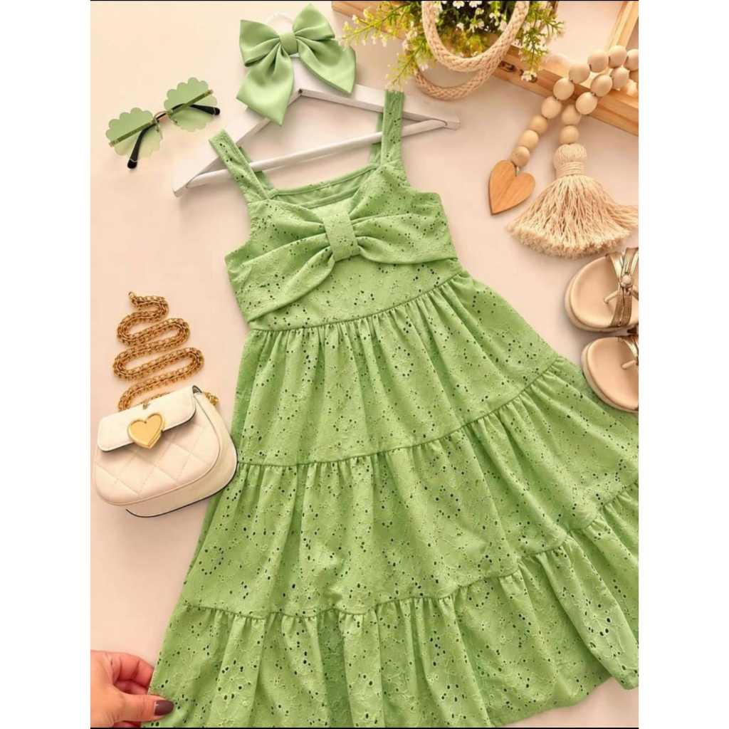 Vestido Infantil Menina com Laço Festa Princesa Rodado Encantador