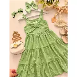 Vestido Infantil Menina com Laço Festa Princesa Rodado Encantador