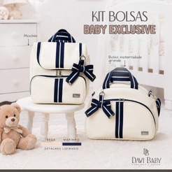Bolsa Maternidade Kit 2 Peças Bolsa G Mochila Luxo Térmico Impermeável Davi Baby