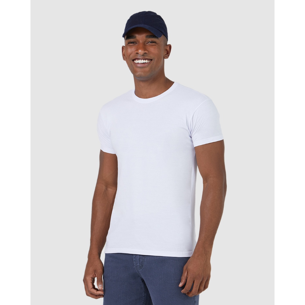 Imagem Camiseta Básica Masculina Gola Texturizada Em Algodão