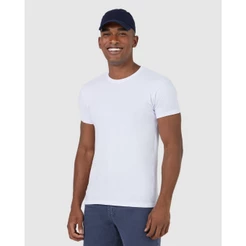 Camiseta Básica Masculina Gola Texturizada Em Algodão