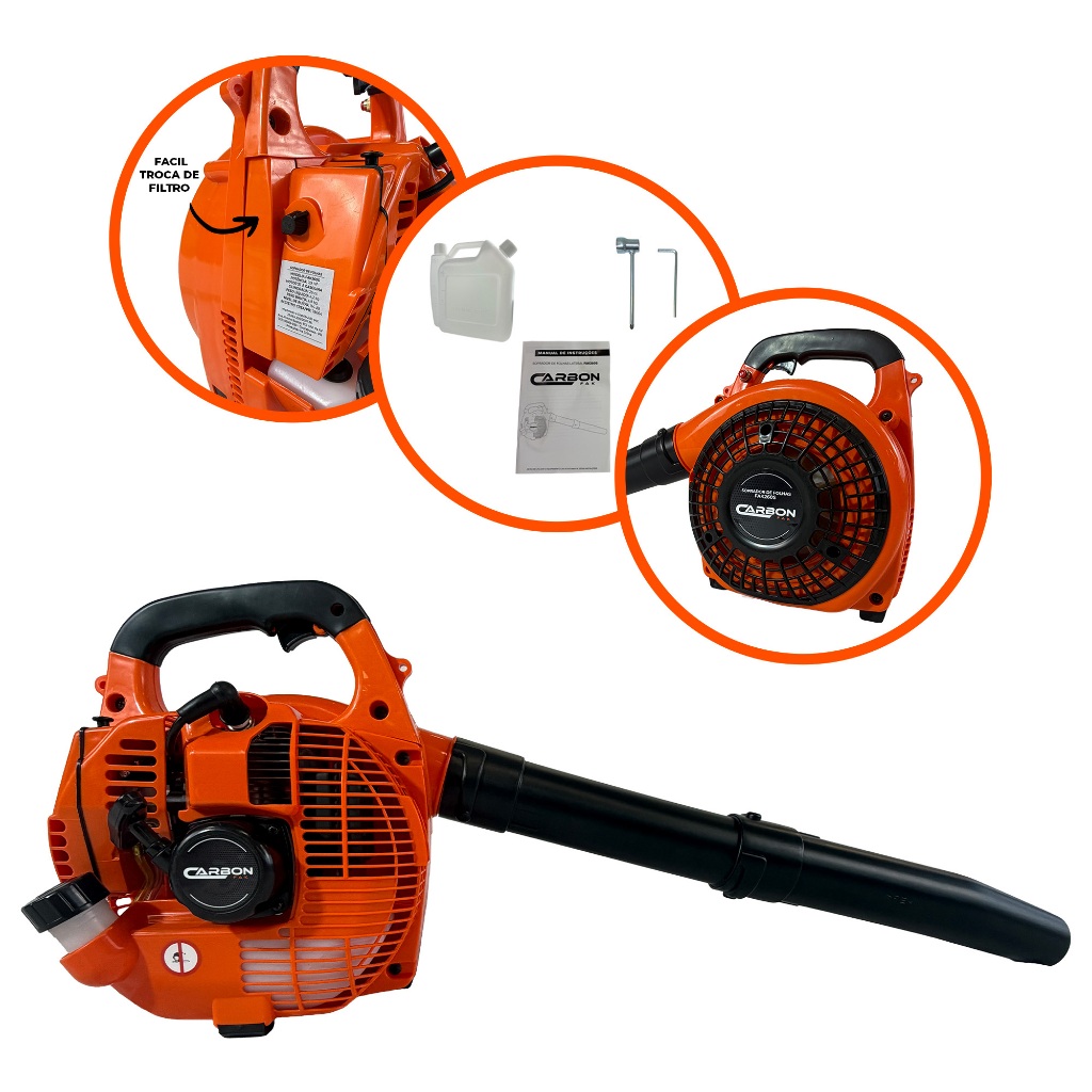 Soprador de Folhas a Gasolina Lateral 26cc 0,9HP Carbon Fak