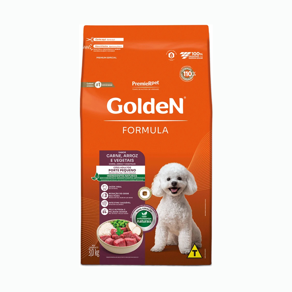 Ração pra Cães Adultos de Raças Pequenas Formula sabor Carne e Arroz Mini Bits 3