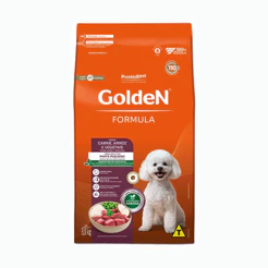 Ração pra Cães Adultos de Raças Pequenas Formula sabor Carne e Arroz Mini Bits 3kg Golden