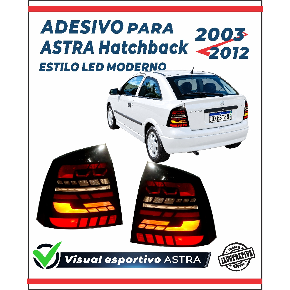 Aplique Mascara Negra Lanterna Astra Hatchback 2003 a 2012 ( O Par ) Tuning