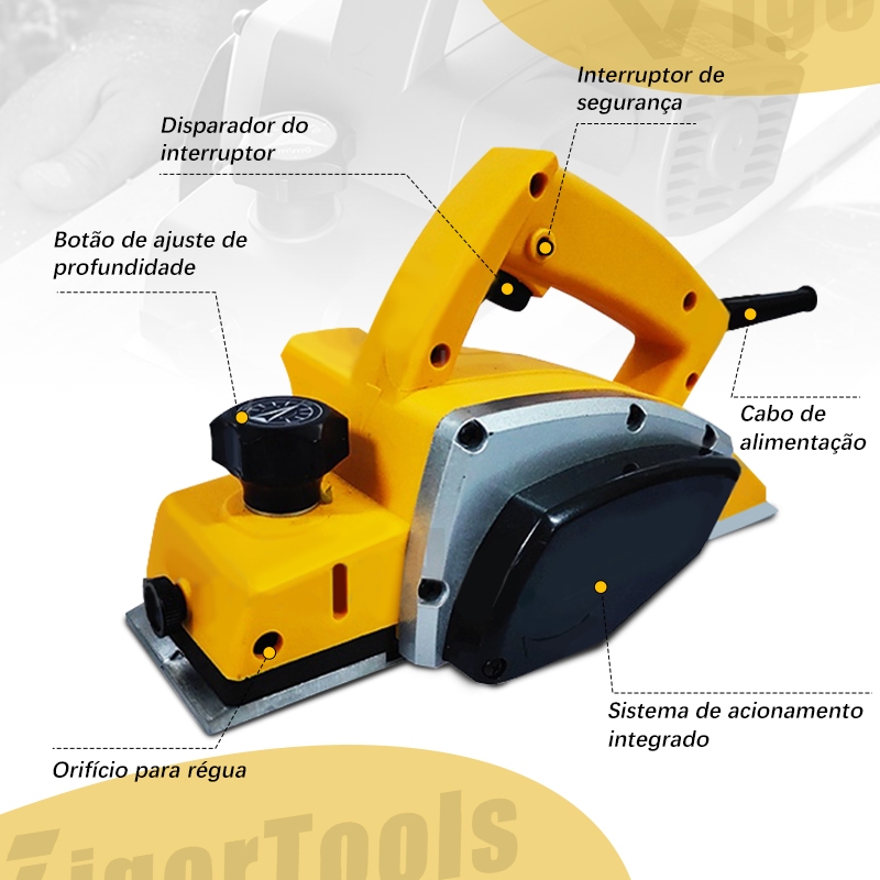 【 110V/220V】1680W Plaina Elétrica Industrial 800W Profissional Para Madeira.