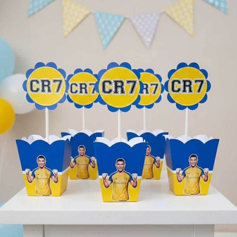 Centro de mesa - Cachepo personalizado - envio rápido - cr7 Cristiano ronaldo- futebol - pegue e monte
