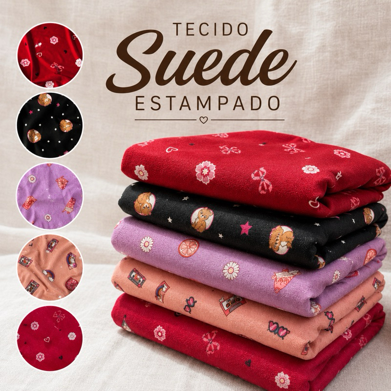 Tecido Malha Suede light 1,60 de largura Toque macio e Aveludado - Perfeito para Pijamas e roupinhas de bebê