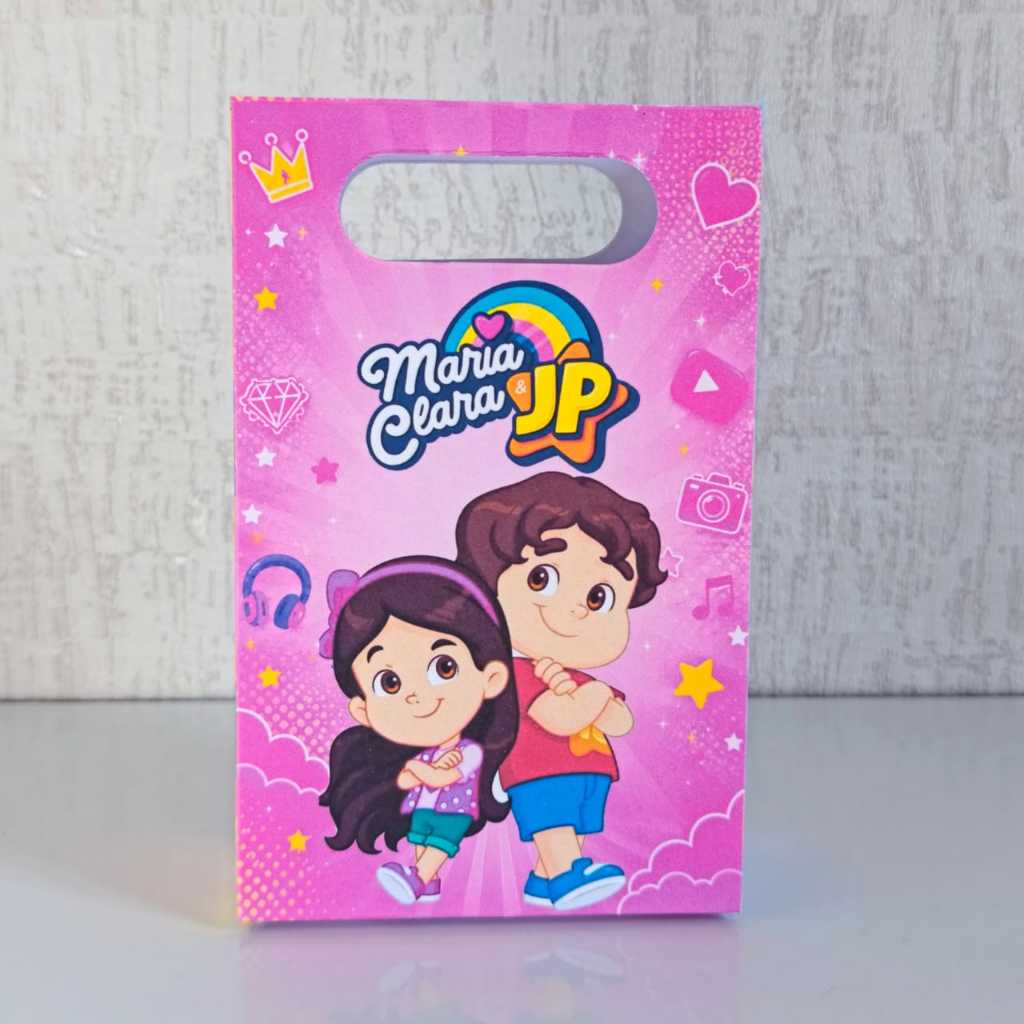 PEGUE E MONTE Sacolinhas Personalizadas Tema Maria Clara e JP ou (QUALQUER TEMA) Lembrancinhas Mimos para Festas