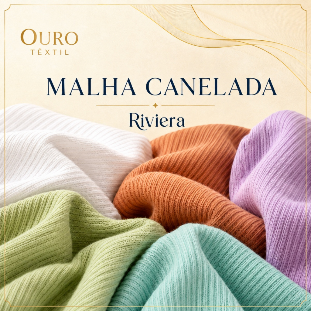 Tecido Malha Canelada PREMIUM com Elastano 1,50m Largura Poliester Leve Confortavel Moda Feminina