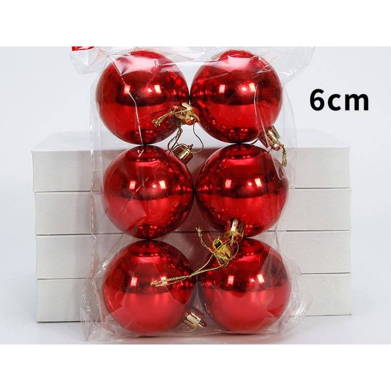 Kit 9/12/18/24 Bolas de Natal 6cm – Vermelho – Enfeites Decorativos Premium