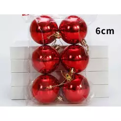 Kit 9/12/18/24 Bolas de Natal 6cm – Vermelho – Enfeites Decorativos Premium
