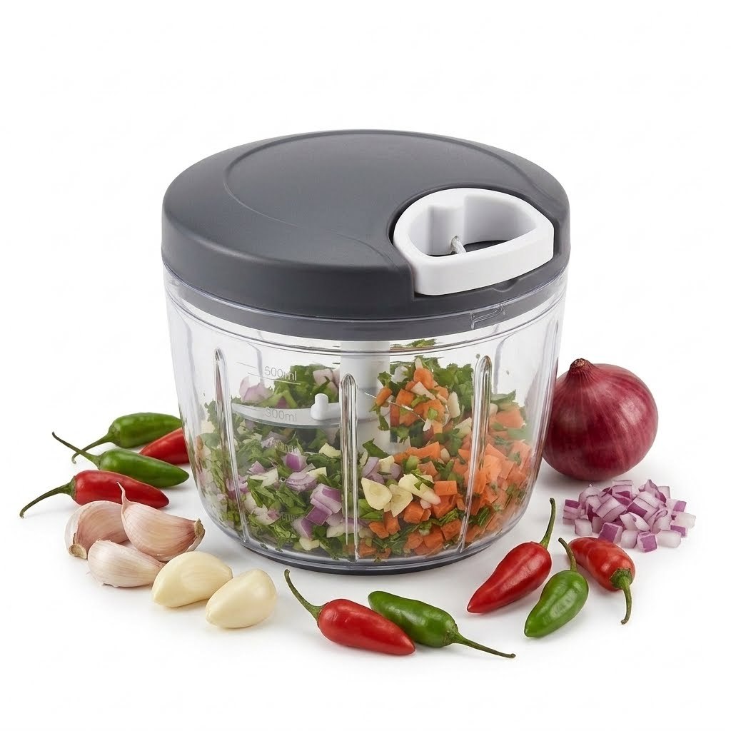 Mini Processador De Alimentos Manual 3 Lâminas 500ml Triturador De Alho Cebola Legumes Temperos Prático Cozinha