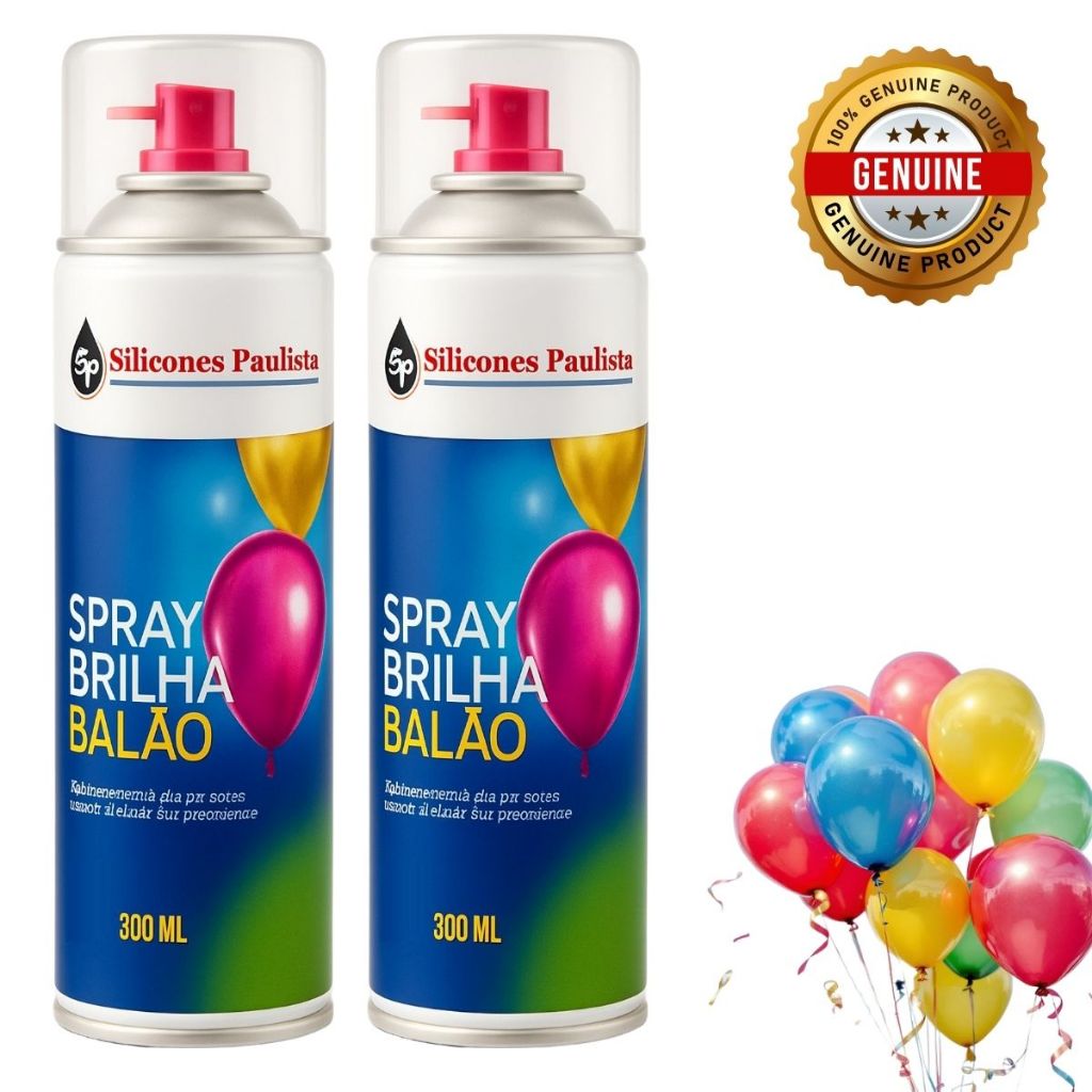 Kit 2 Spray Brilha Balão Renovação Bexiga Látex 300ml Para Decorações De Festas Buffet Aniversário