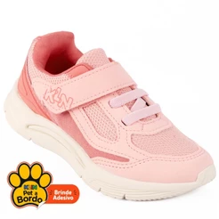 Tênis Infantil Menina Klin Original New Sport Rosa com Velcro e Elástico Anatômico