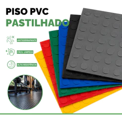 Piso Moeda Pastilhado Antiderrapante Para Academia, Comércio, Escadas e Rampas 30X30CM PVC