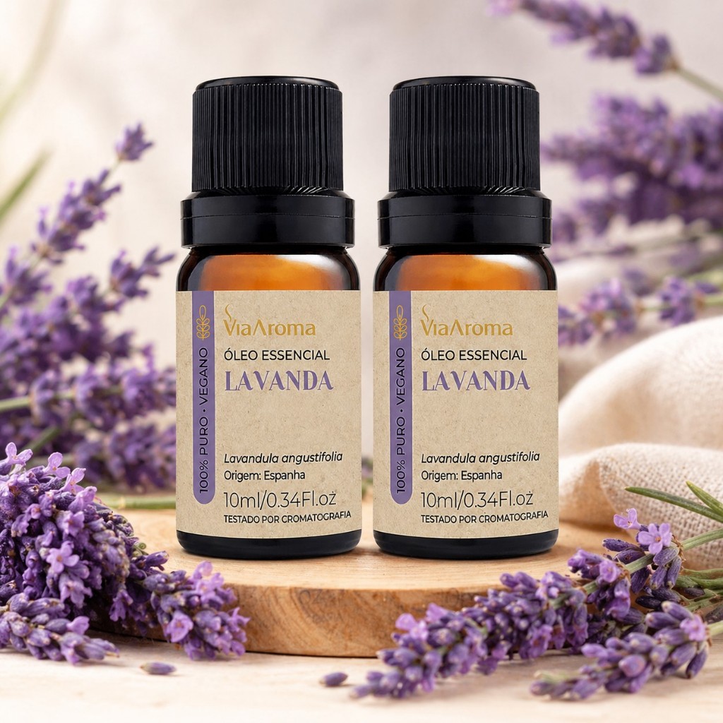 Óleo Essencial de Lavanda 100% Puro 10ml Via Aroma 2unidades
