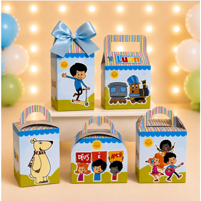 Kit Festa 3 Palavrinhas Caixinhas Personalizadas Lembrancinhas Infantil