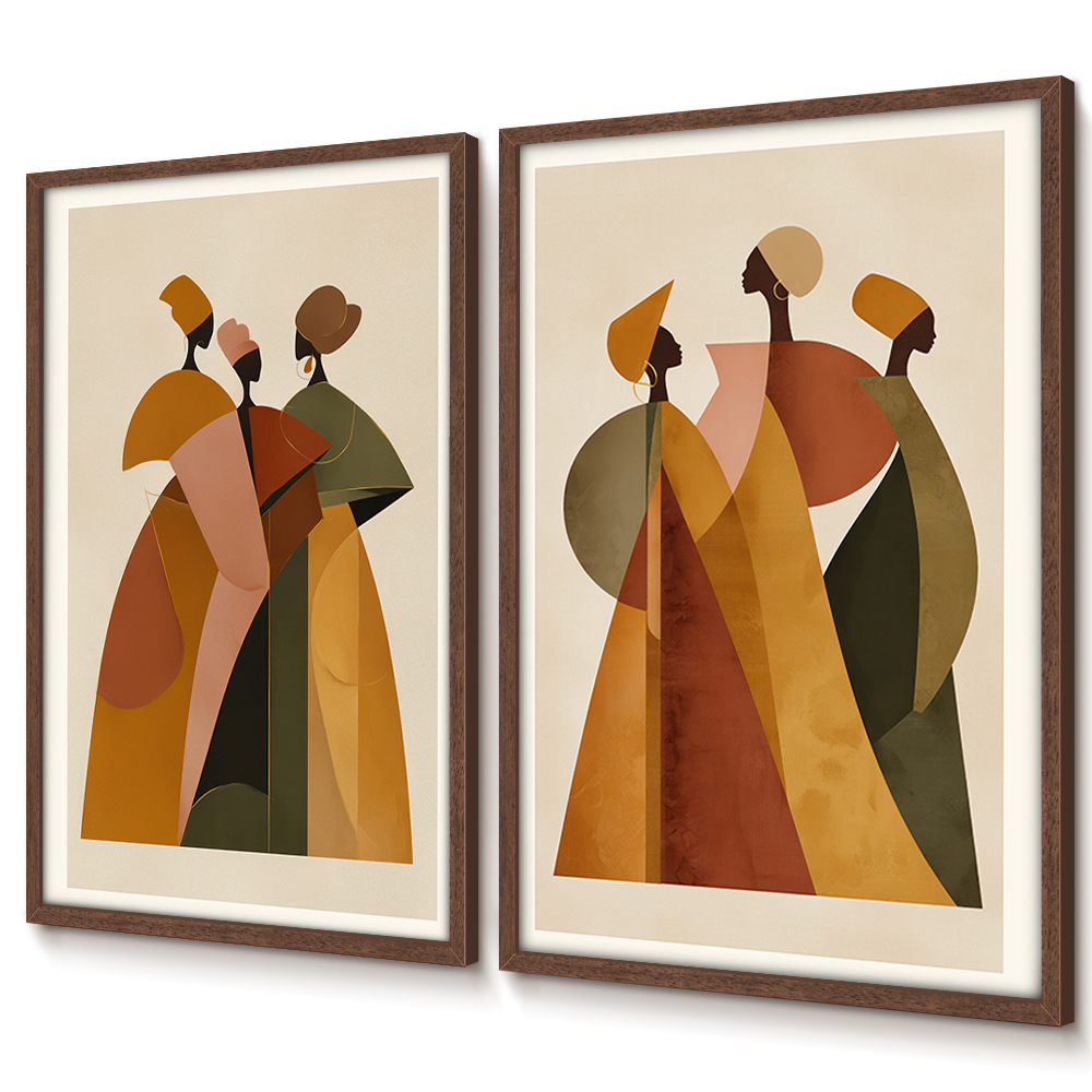 Quadro Brasilidades Grande Para Sala Kit Quadros Decorativos Com Moldura Quadro Abstrato Mulheres · foto 2