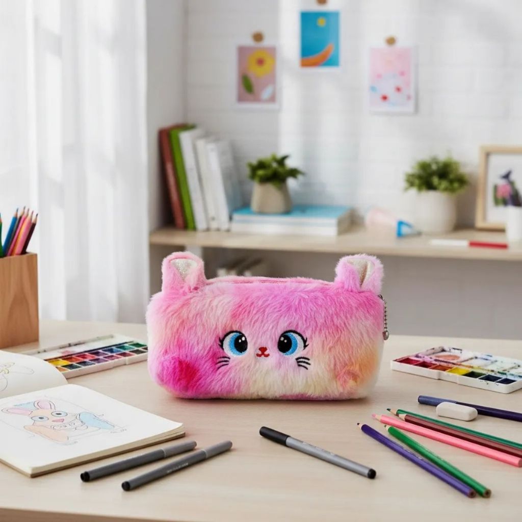 Estojo de Lápis de Pelúcia Para Canetas e Papelaria Creative Plush Porta Canetas Bolsinha Fofa · foto 2