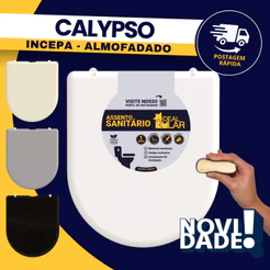 Tampa Assento Vaso Sanitária Calypso Incepa Almofadado Parafuso Vertical Ideal Lar