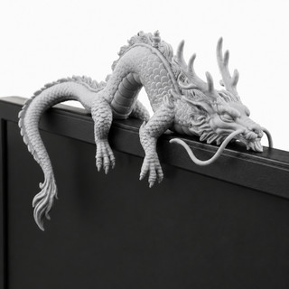 Dragão Oriental Decorativo descanso para Monitor e Prateleira – Escultura Chinesa Premium