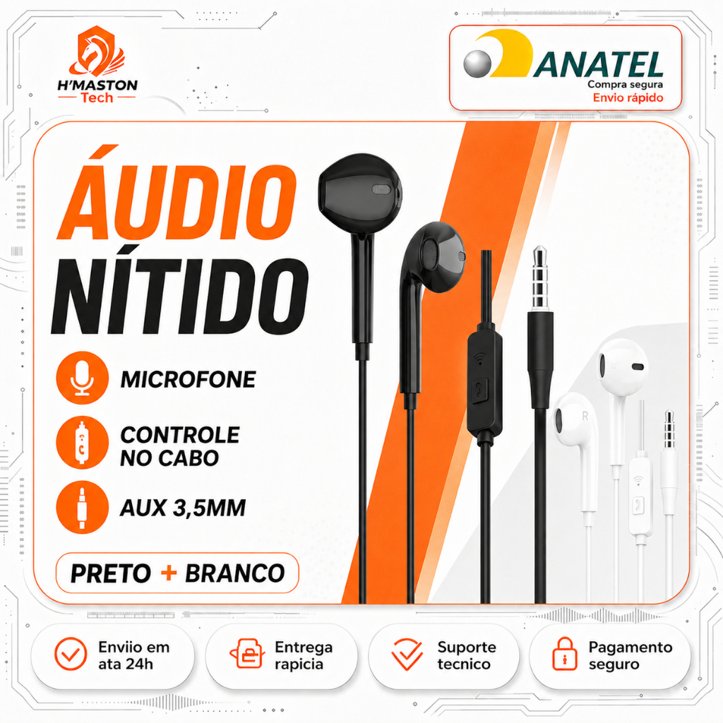 H'maston EJ30 Fone De Ouvido Com Fio 3.5mm Fone Com Fio Fone De Fio Fone Ouvido Fone Com Microfone