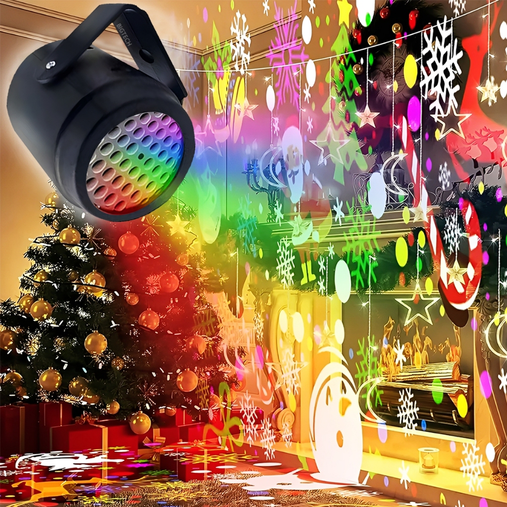 Projetor Natal Luzes LED 16 Desenhos Coloridos Projeção Parede Teto Decoração De Natal