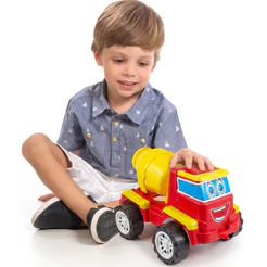 Caminhão Betoneira Carrinho Brinquedo De Construção Grande 30cm Presente Menino 1 ano | QUEEN SHOP