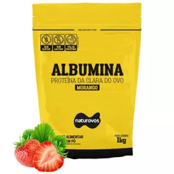 Albumina Refil 1kg Naturovos Sabor Morango