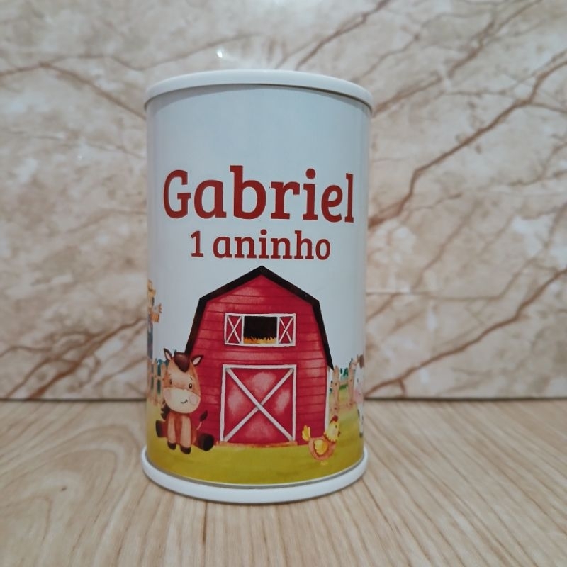 Cofrinho Personalizado Fazendinha 10x6cm | Lembrancinha de Festa Infantil | Aniversário