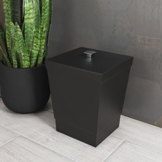 Lixeira com Tampa 6,5 Litros nas cores Preto e no Branco Compacta Pratica Duravel Cozinha Banheiro Escritorio