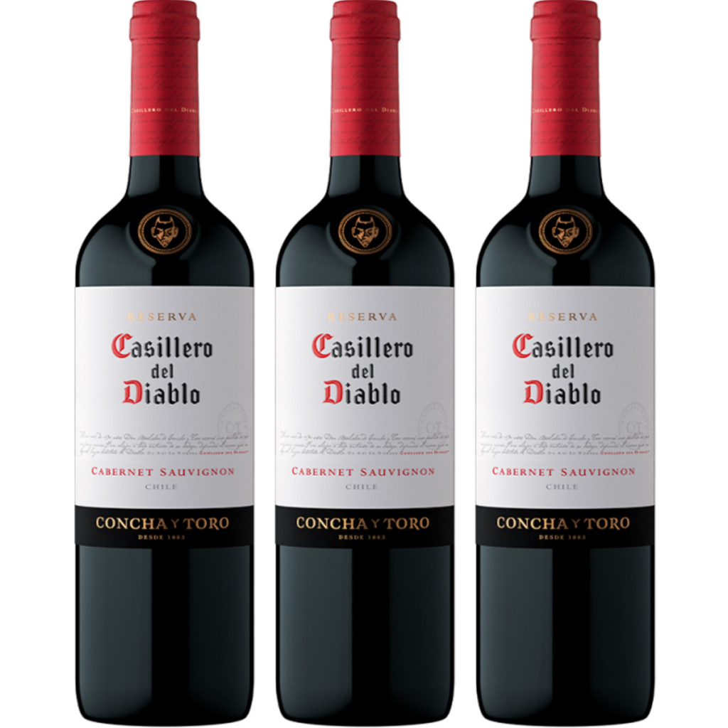 Kit 3x Vinho Chileno Tinto Seco Reserva Casillero Del Diablo Cabernet Sauvignon 750ml