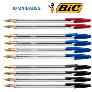 Caneta Esferográfica BIC Cristal Original Dura Mais- 10 Unidades
