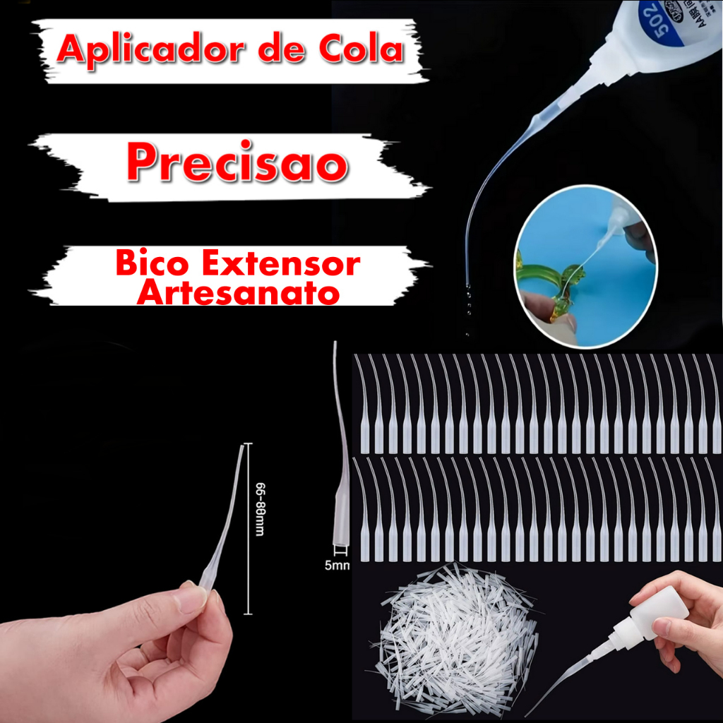 Kit 30/20/10 Bico Dosador Conta Gotas de Cola Bico Para cola
