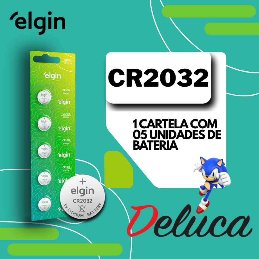 Elgin Bateria CR2032 3v Alta Durabilidade Escolha sua Quantidade