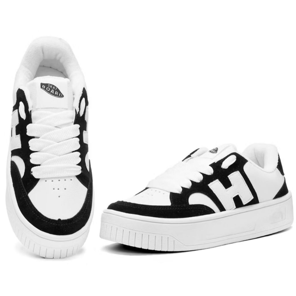 Tênis Plataforma Casual Feminino - H, Moda Confortável e Estiloso Versatil basico