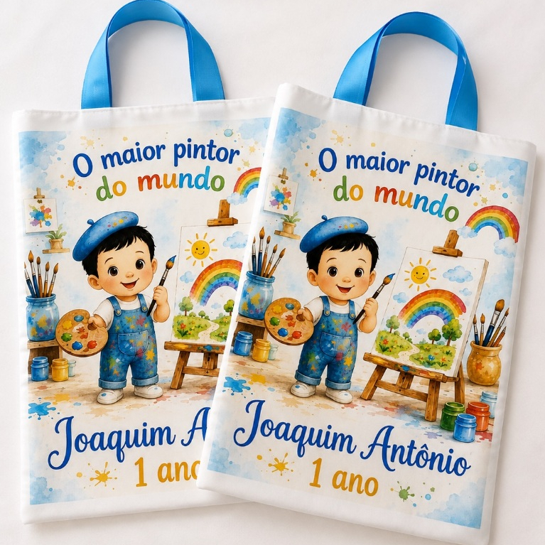 Sacolinhas Personalizadas Ecobag 20x30 para Lembrancinhas de Aniversário – Qualquer Tema