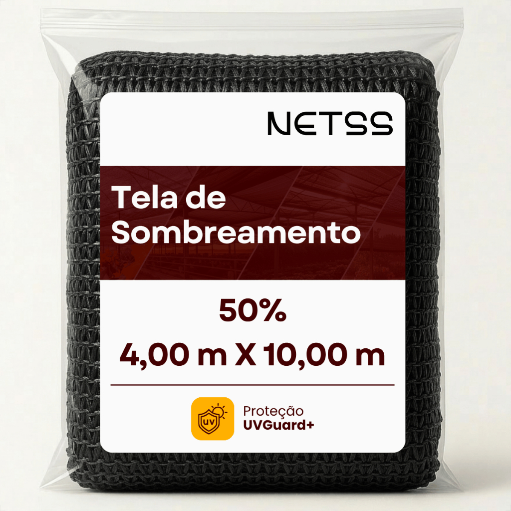 Tela Sombreamento 50% 4x10m T/ Sombrite Para Hortas Netss