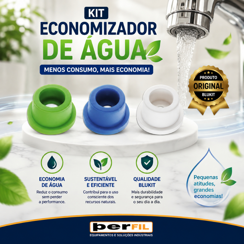 KIT ECONOMIZADOR DE AGUA BLUKIT REDUTOR DE VAZÃO ECONOMIZADOR DE AGUA PARA TORNEIRA BLUKIT