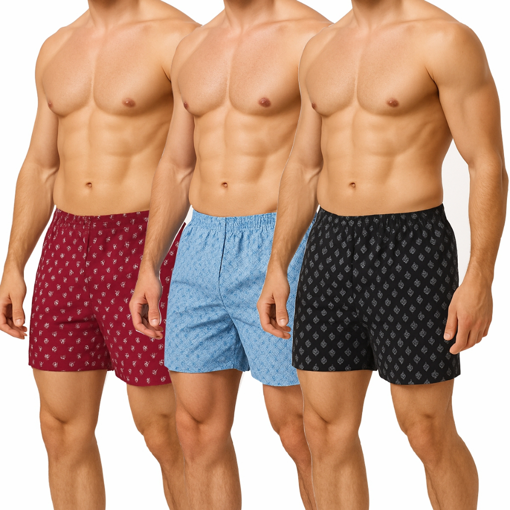 Kit 3 Samba Canção Pijama Masculino Short Bermudas Masculinas Cueca Confortável